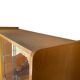 Large wardrobe / Vintage 1960s / 1970s wardrobe with glass doors & drawers