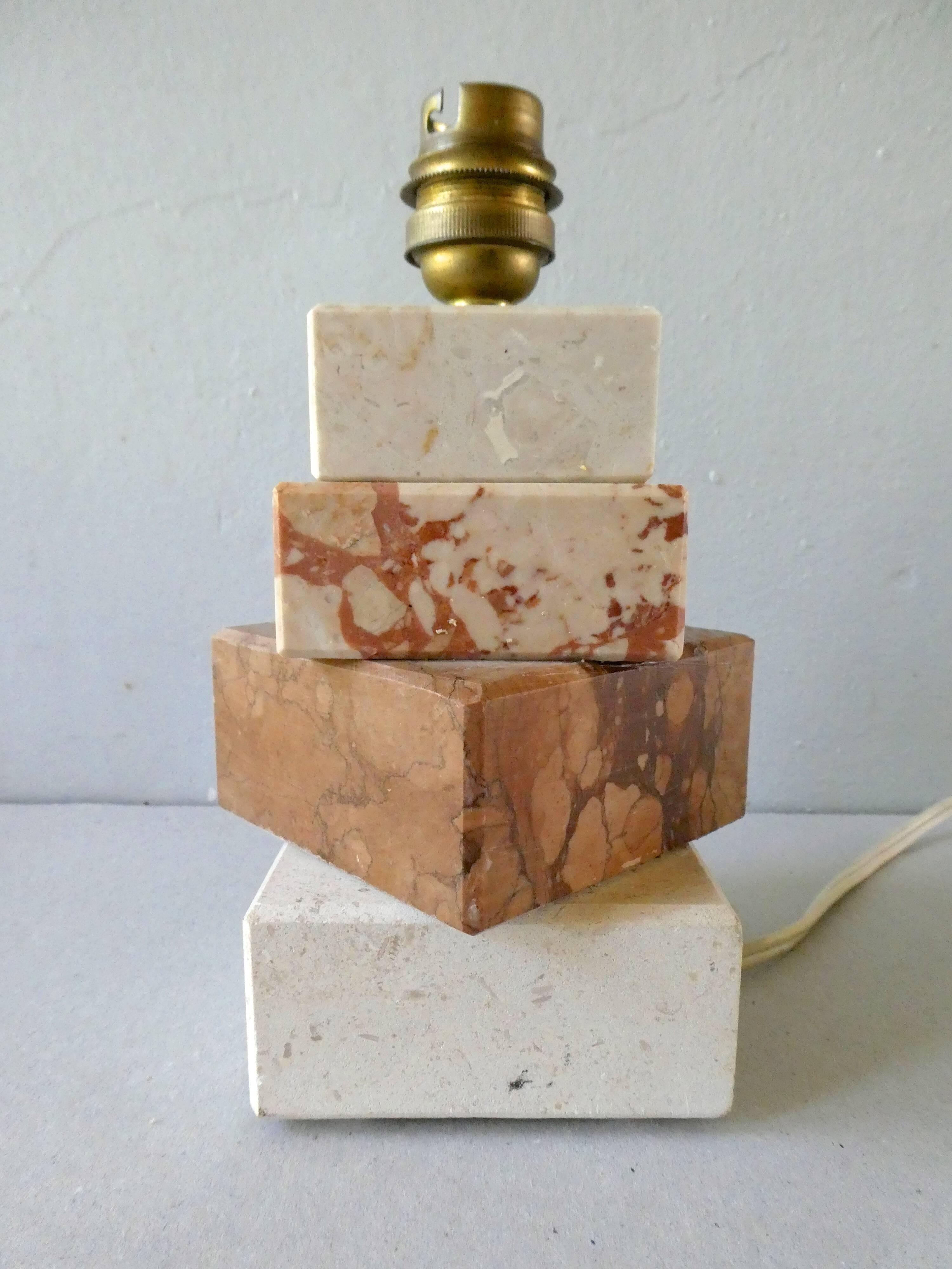 Marble lamp and travertine from the 1960s