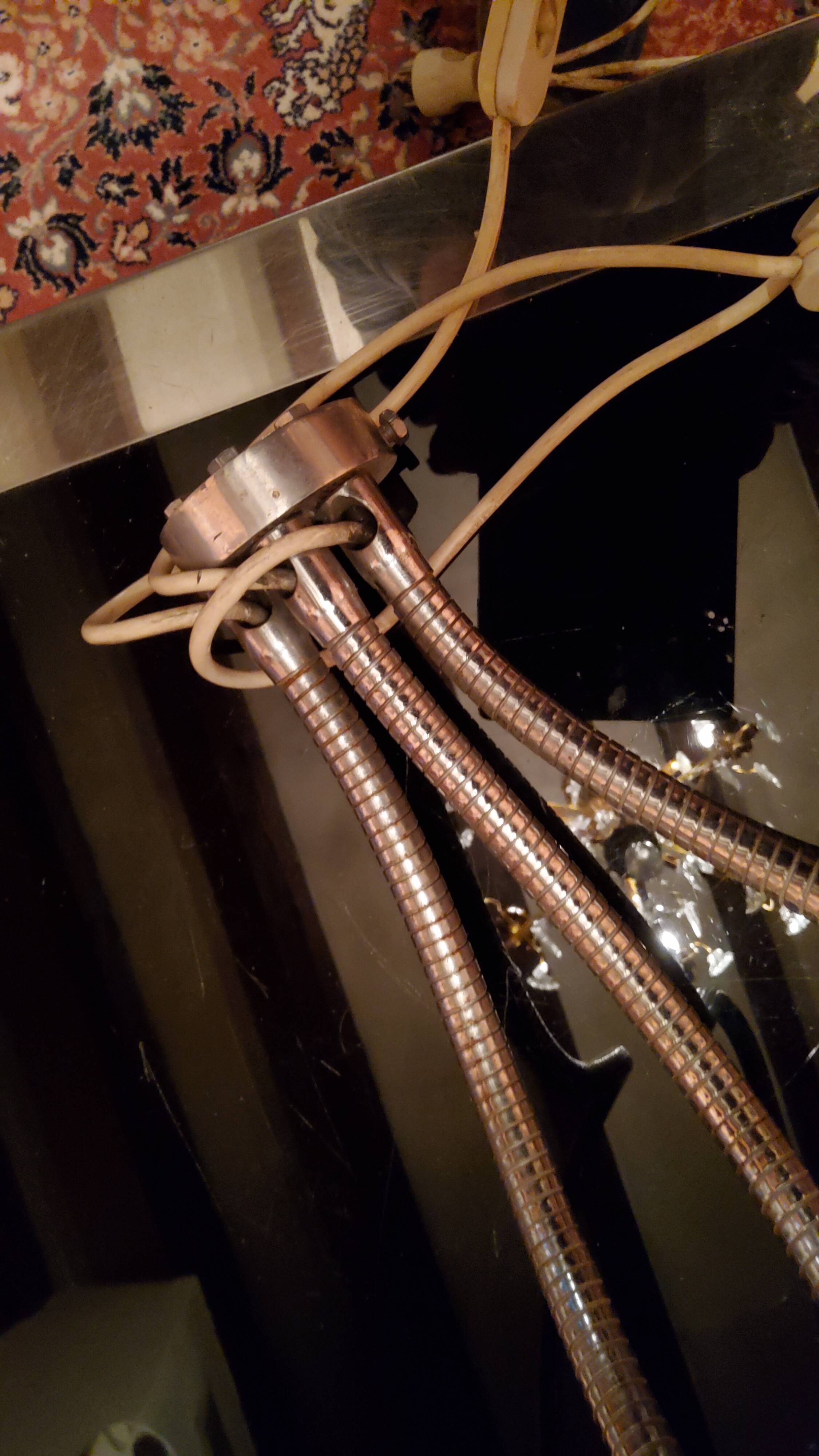 Large chrome lamp of the 70s 3 arm office architect