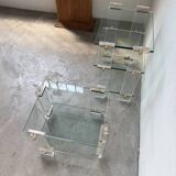 Glass and Plexiglas consoles from the 80s