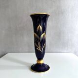Cobalt blue vases collection, mid-century porcelain vases, vintage interior