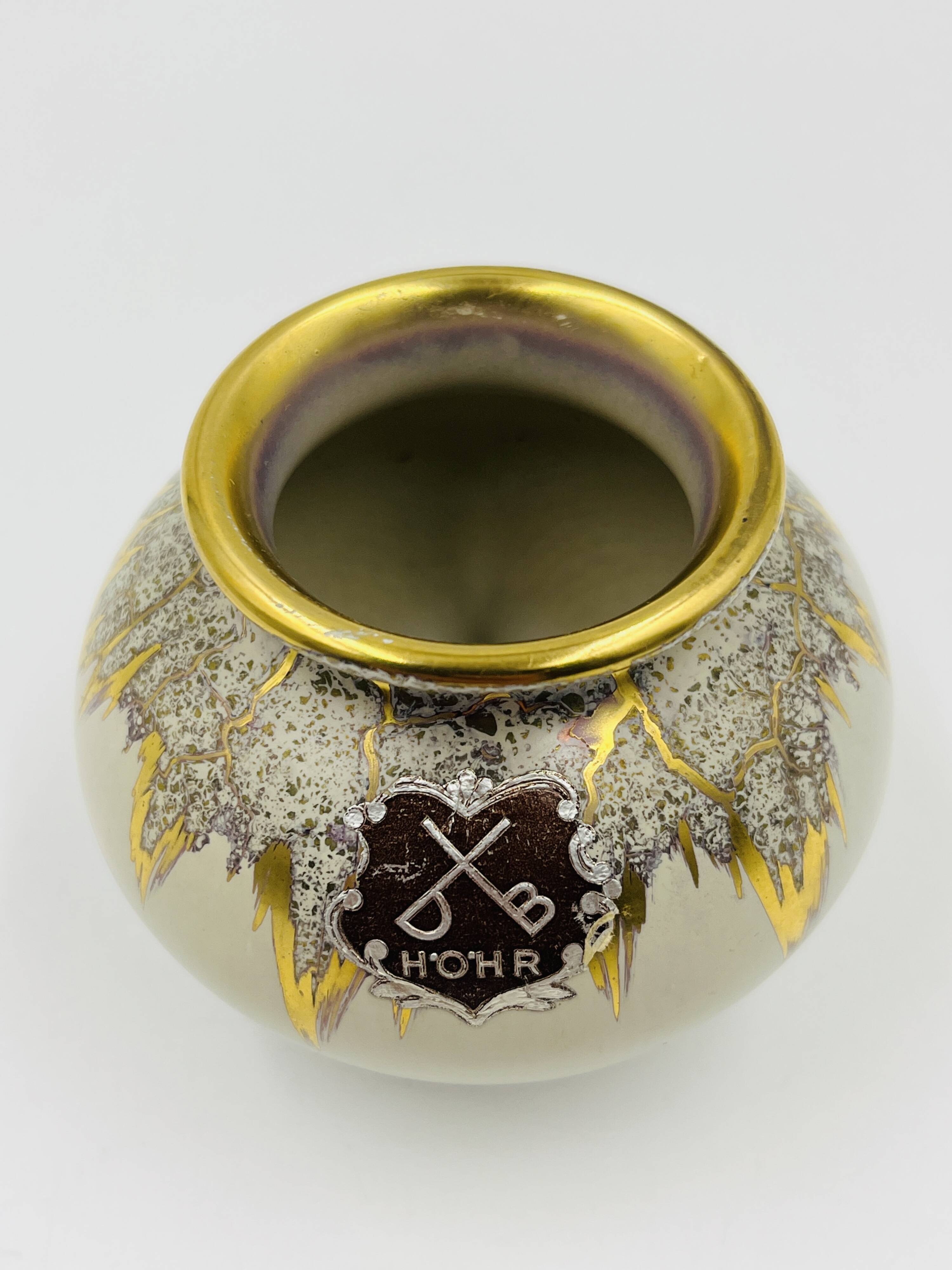 Miniature vase Dümler Breiden Höhr gold model representing vintage