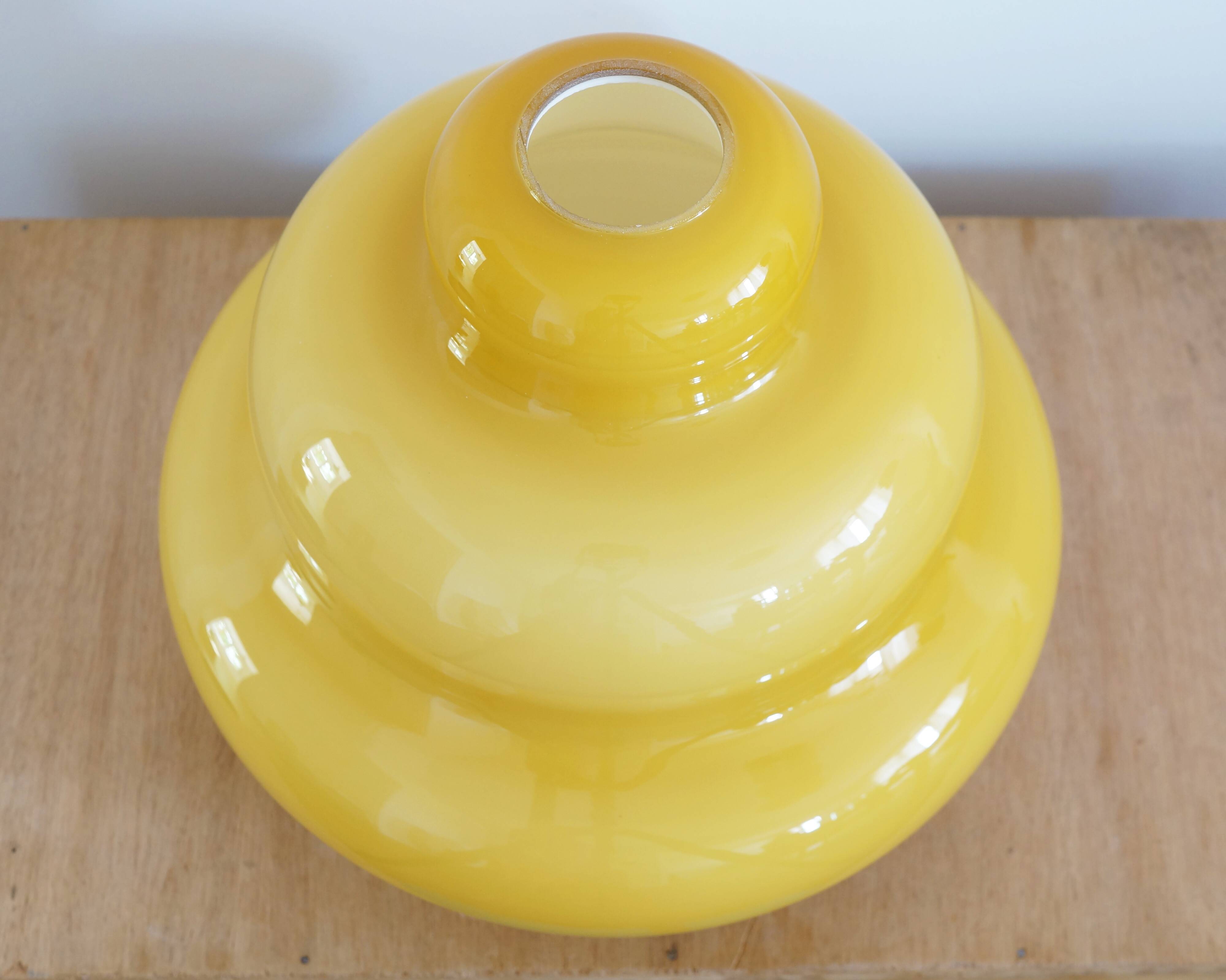 Ceiling lamp in yellow opaline 70s