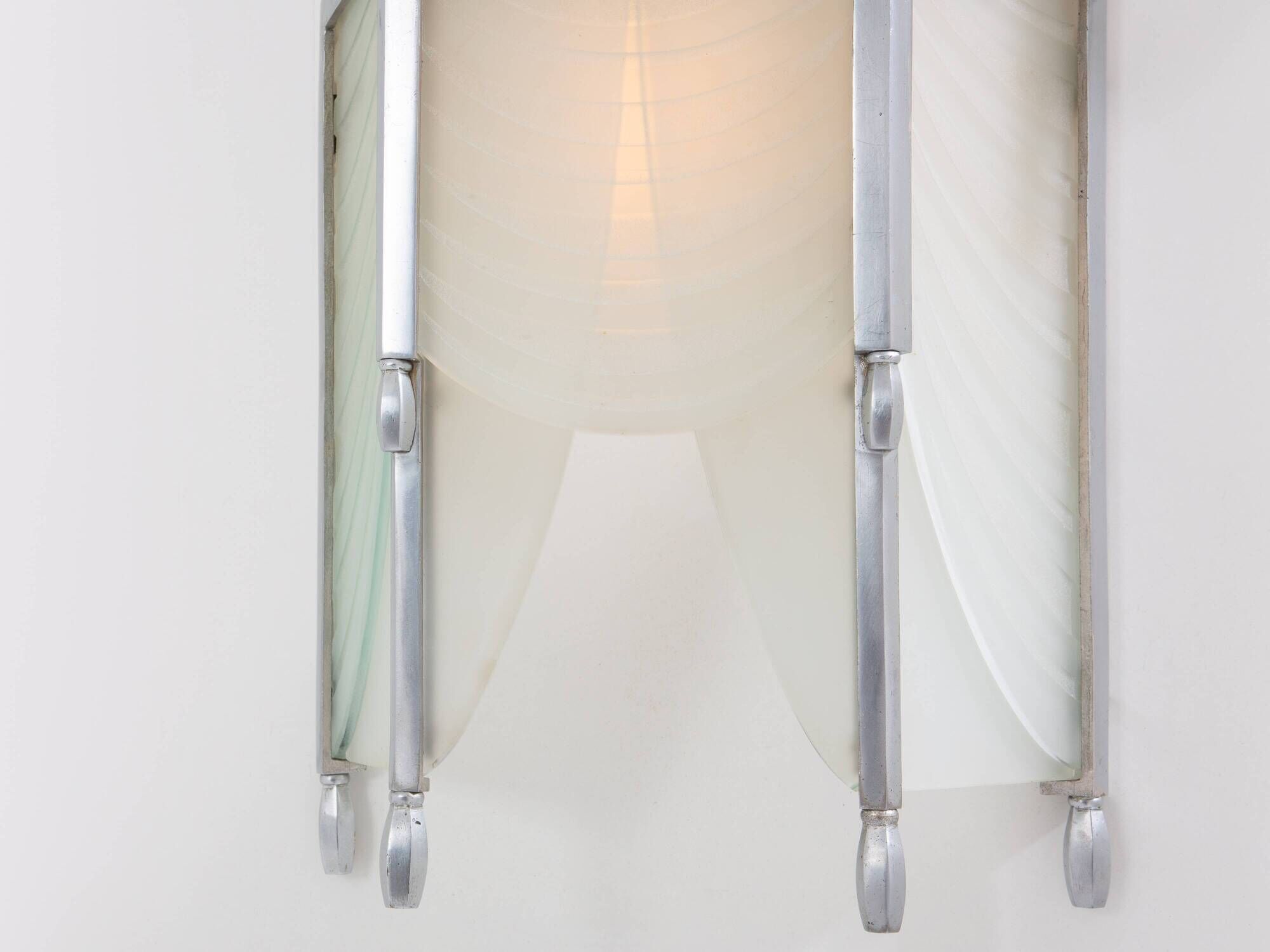 Set of 4 Jean Perzel wall lights in cut glass from Saint Gobain circa 1930