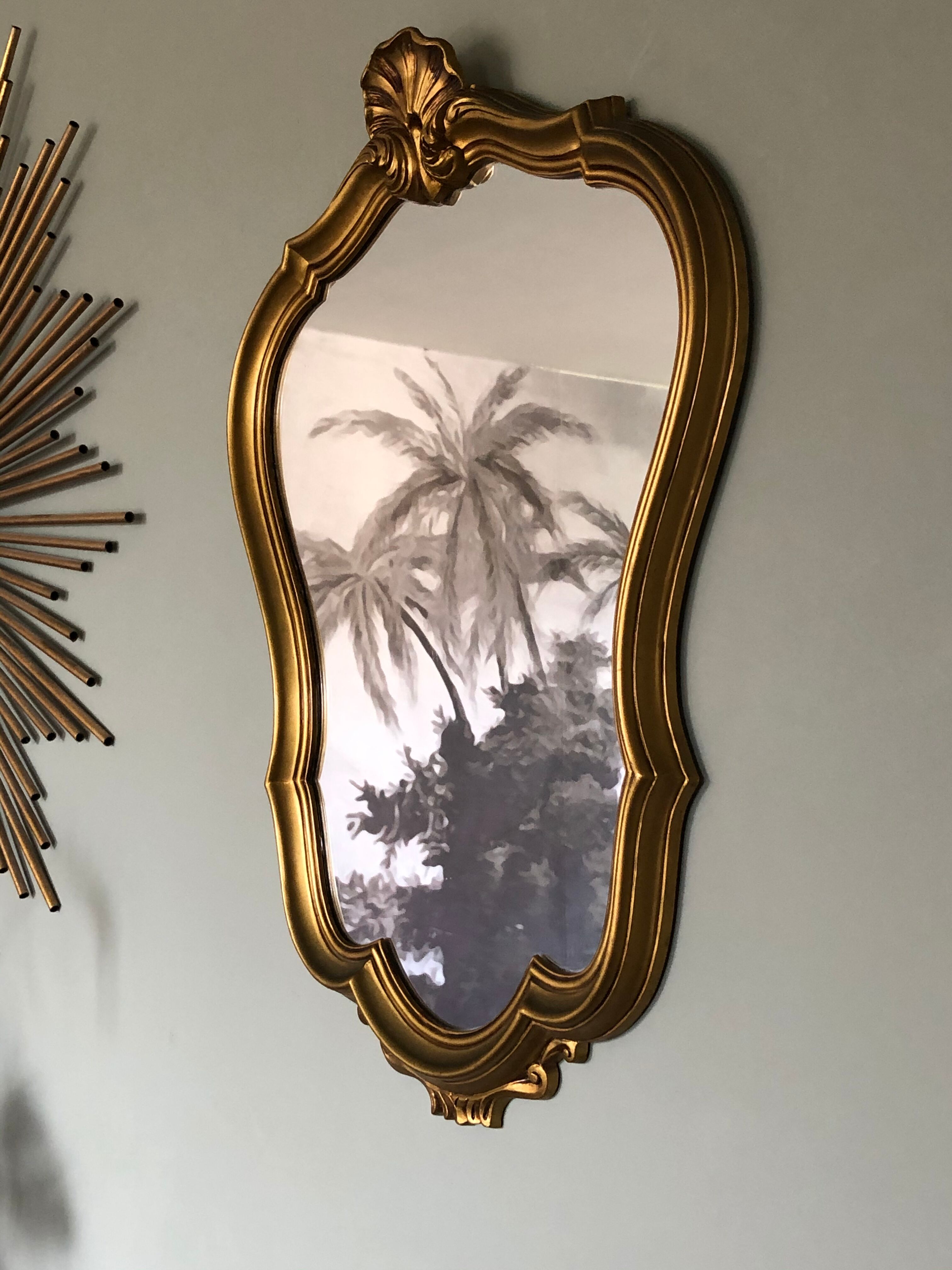 Baroque style mirror of the 70s - 62x46cm