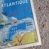 Vintage North America / Asia school physical map.