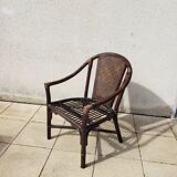 Fauteuil rotin vintage