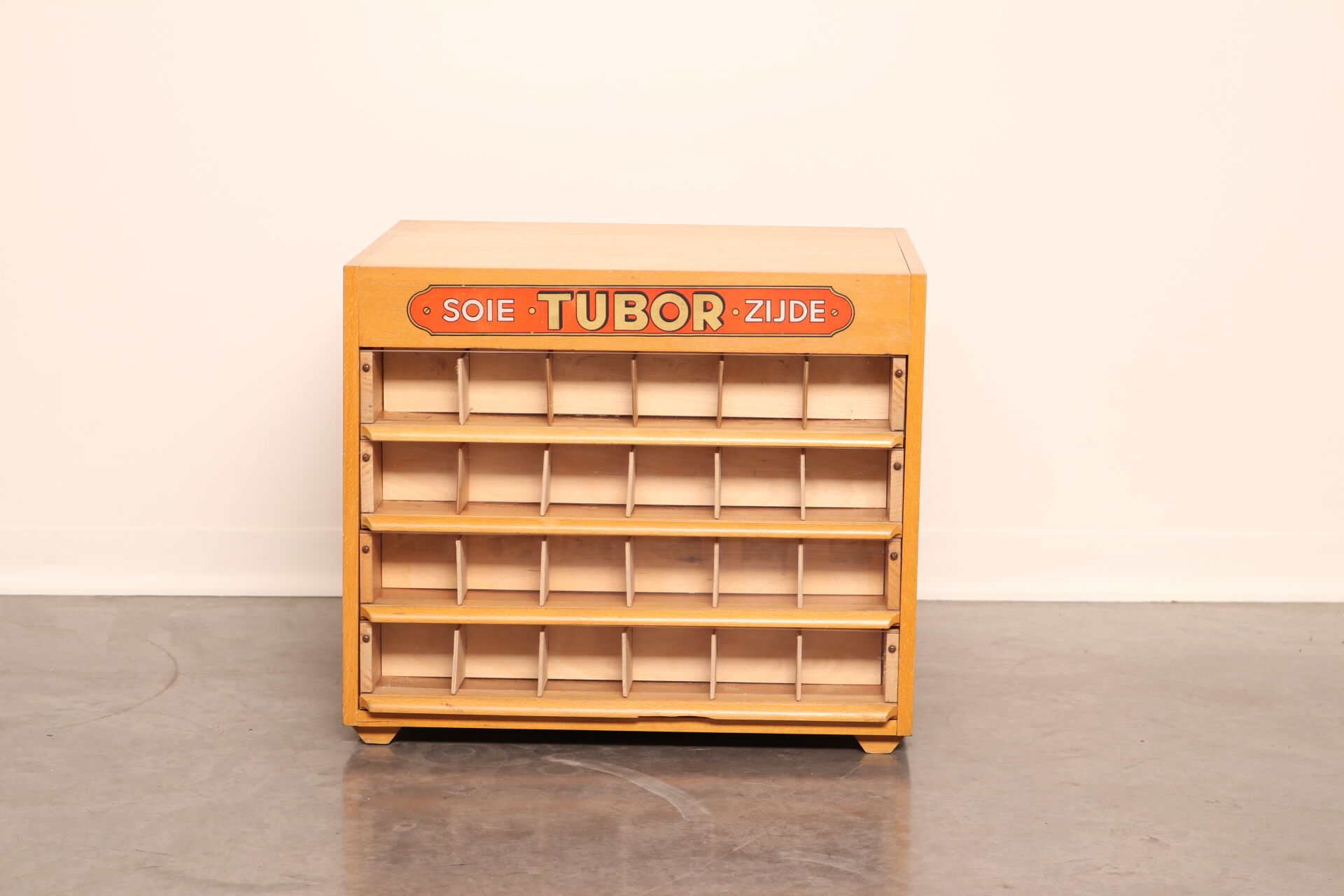 Haberdashery cabinet 'tubor tubca' by porey & fils - belgium 1950's