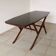 Table basse des années 1950 Ilse Möbel avec plateau en verre noir
