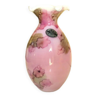 Pink vase, Murano Kristall Mery, blown glass with inclusions