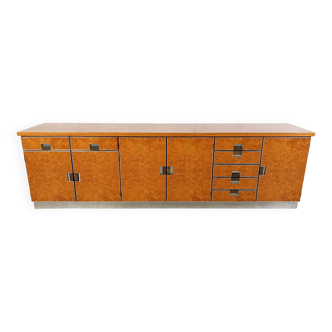 Vintage Italian burl wood credenza, 1970s