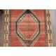 1970s Vintage Turkish Oushak Handmade Wool Cotton Red Runner Rug 116x267