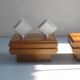 140 cm bed and bedside tables in certified solid elm regain