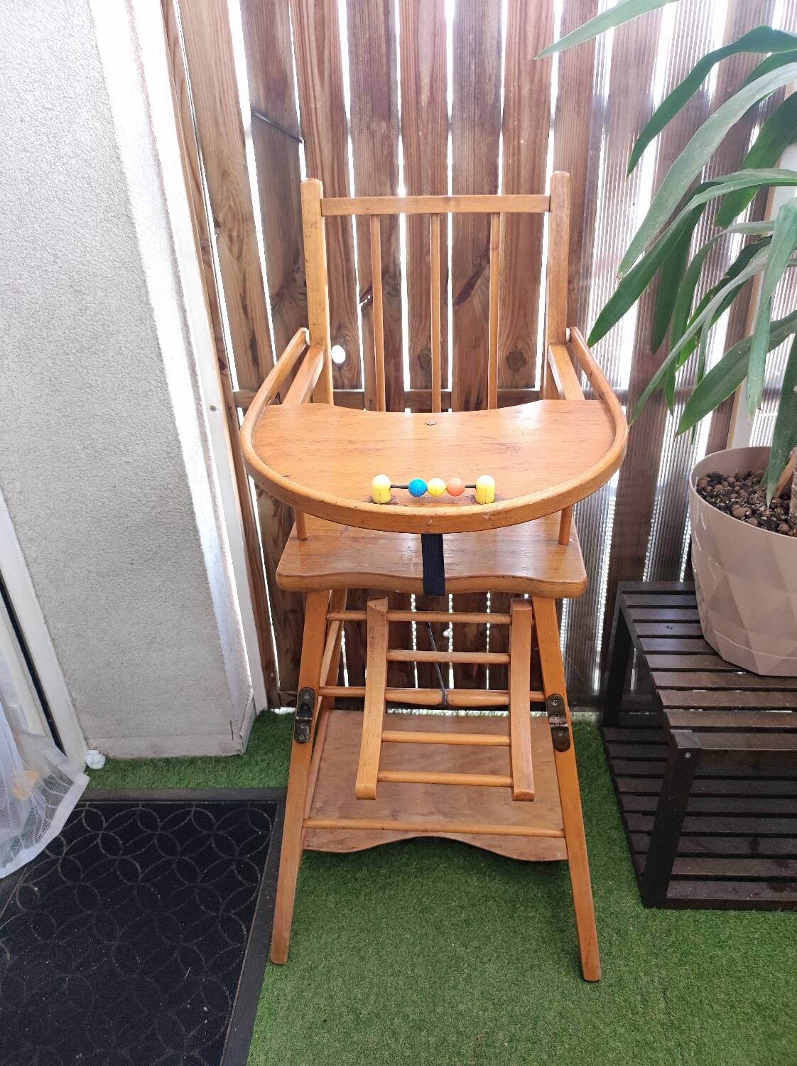Vintage wooden high chair