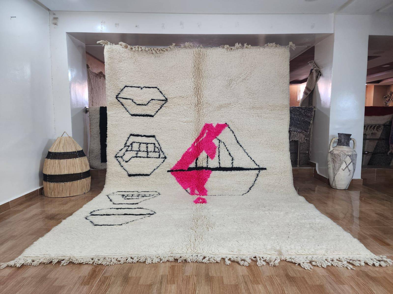 Unique handmade Berber rug 3x2 m