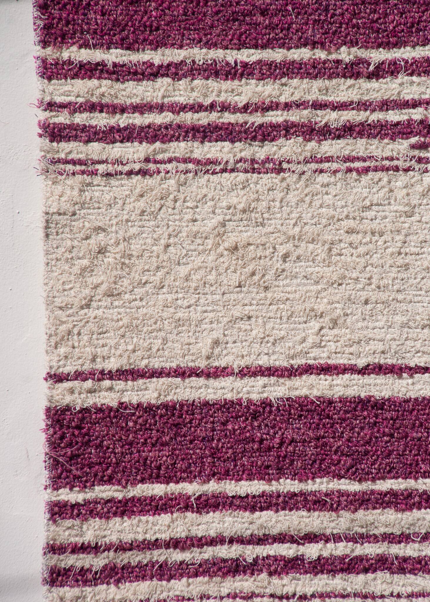 Handwoven recycled cotton rug - 40 x 60 cm