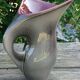 Pichet vase in earthenware of Blois Glazed Color Gray and Bordeaux