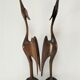 Pair of birds sculptural solid wood design 60s-70s