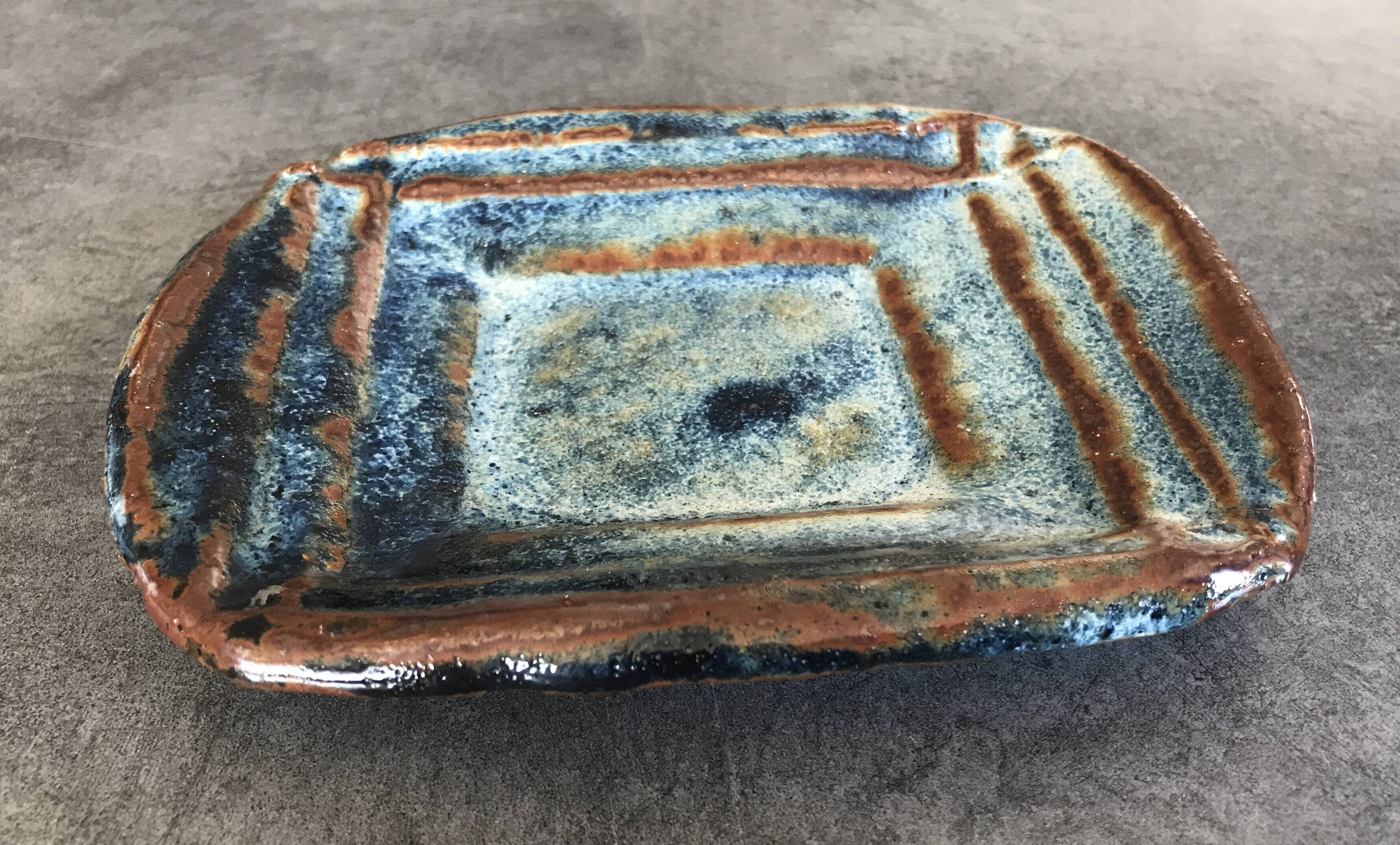 Modernist enamelled stoneware bowl tray