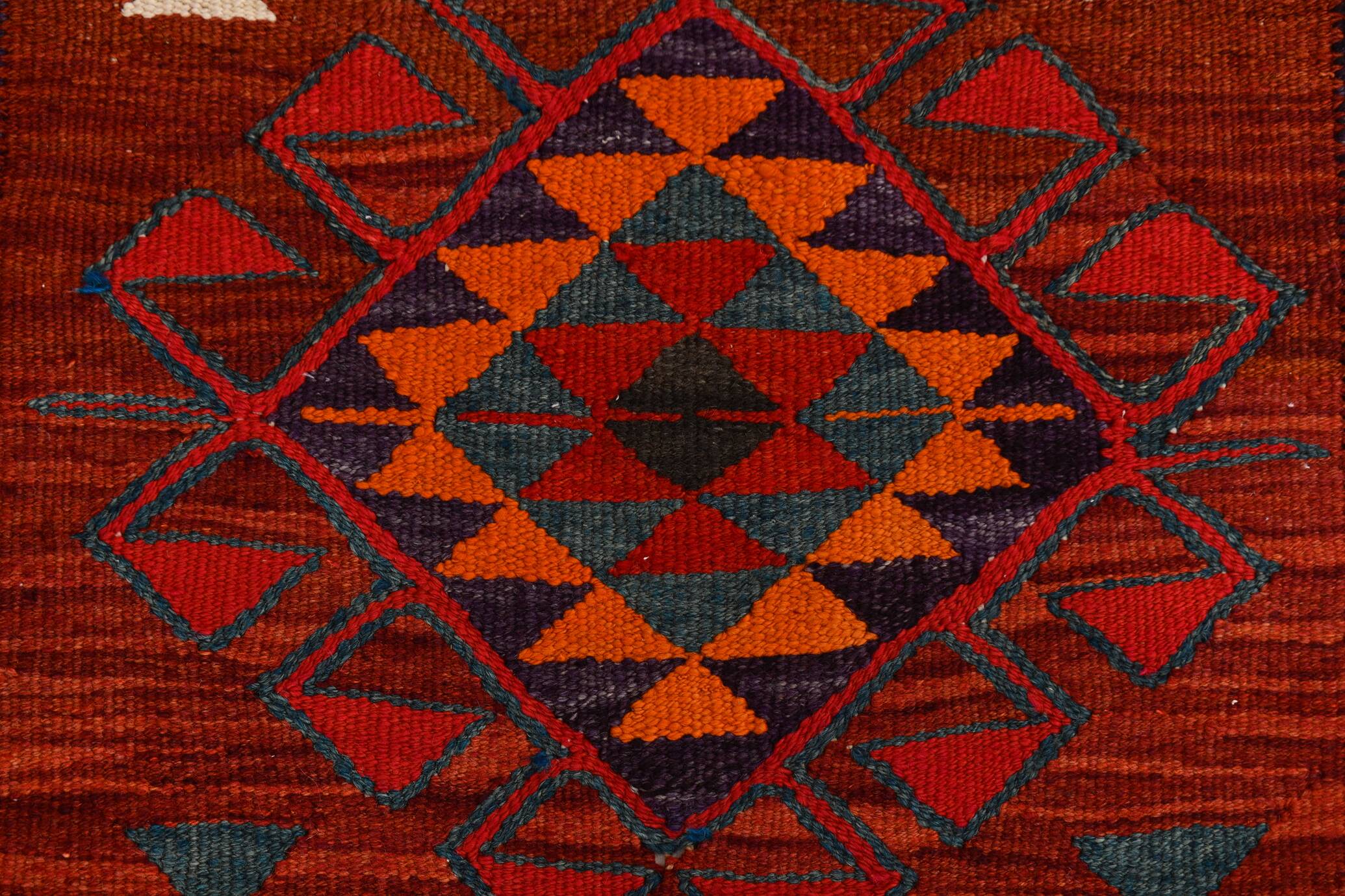 Burgundy & Red Vintage Runner Rug, 99x352Cm