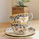 Antique polychrome faience chocolate cups with saucers – Flo decoration