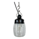 Industrial Bakelite Pendant Light with Ribbed Glass, 1970s