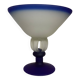 Frosted glass footed bowl in Murano style