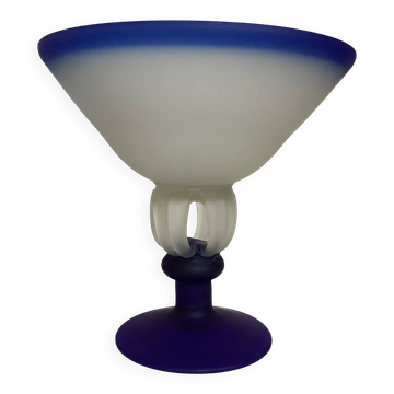 Frosted glass footed bowl in Murano style