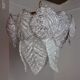 Chandelier "Leaves" 2 levels, frosted glass, Murano Mazzega, italy 1960