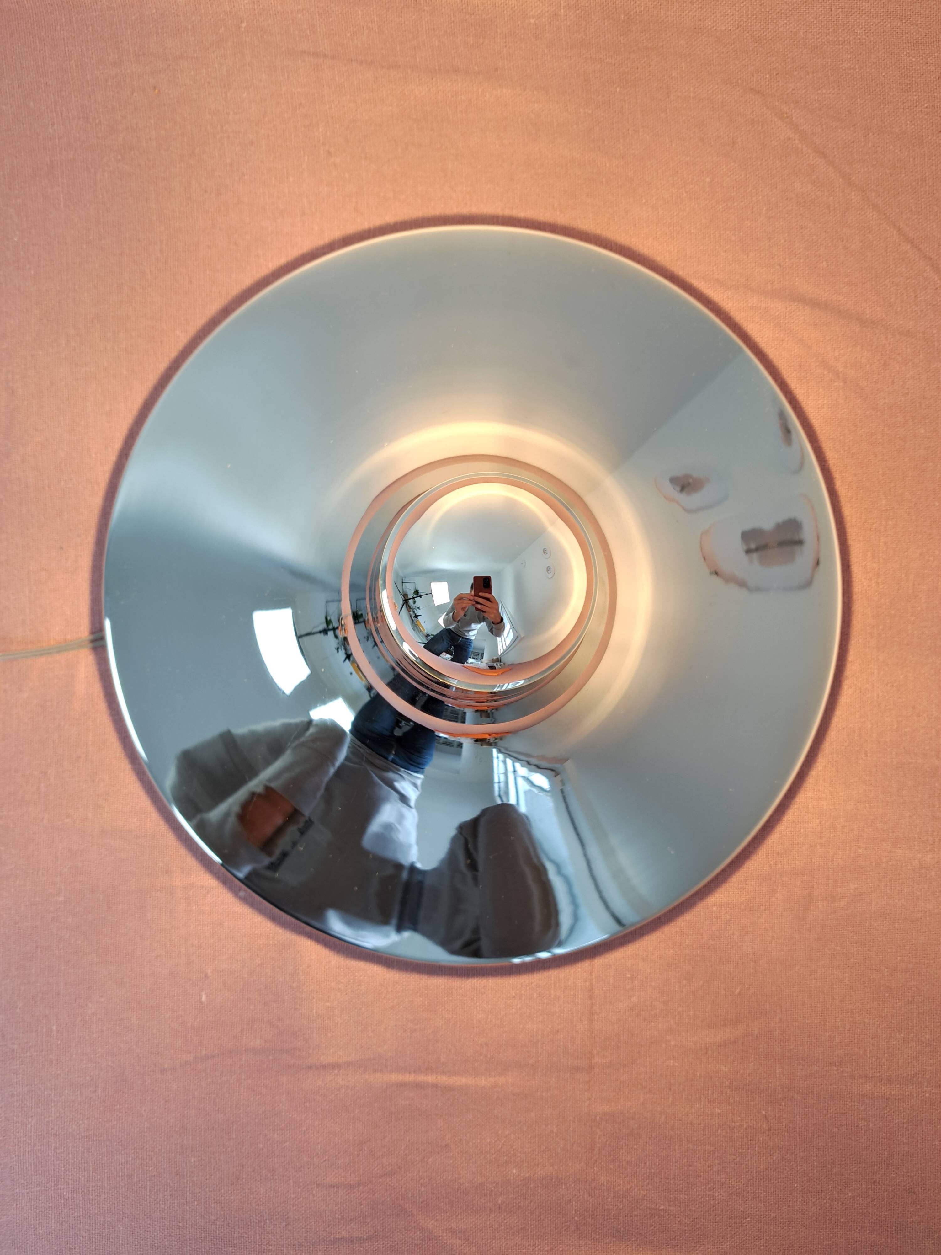 Chrome wall or ceiling light Goccia UFO design space age