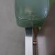 Green Cowhide Leather and Wooden Vintage Armchair