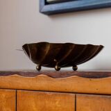 Renzo Cassetti Vintage Brass Shell Bowl with golden patina – Handcrafted Italy 1960s