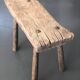 Banc de traite en bois blond