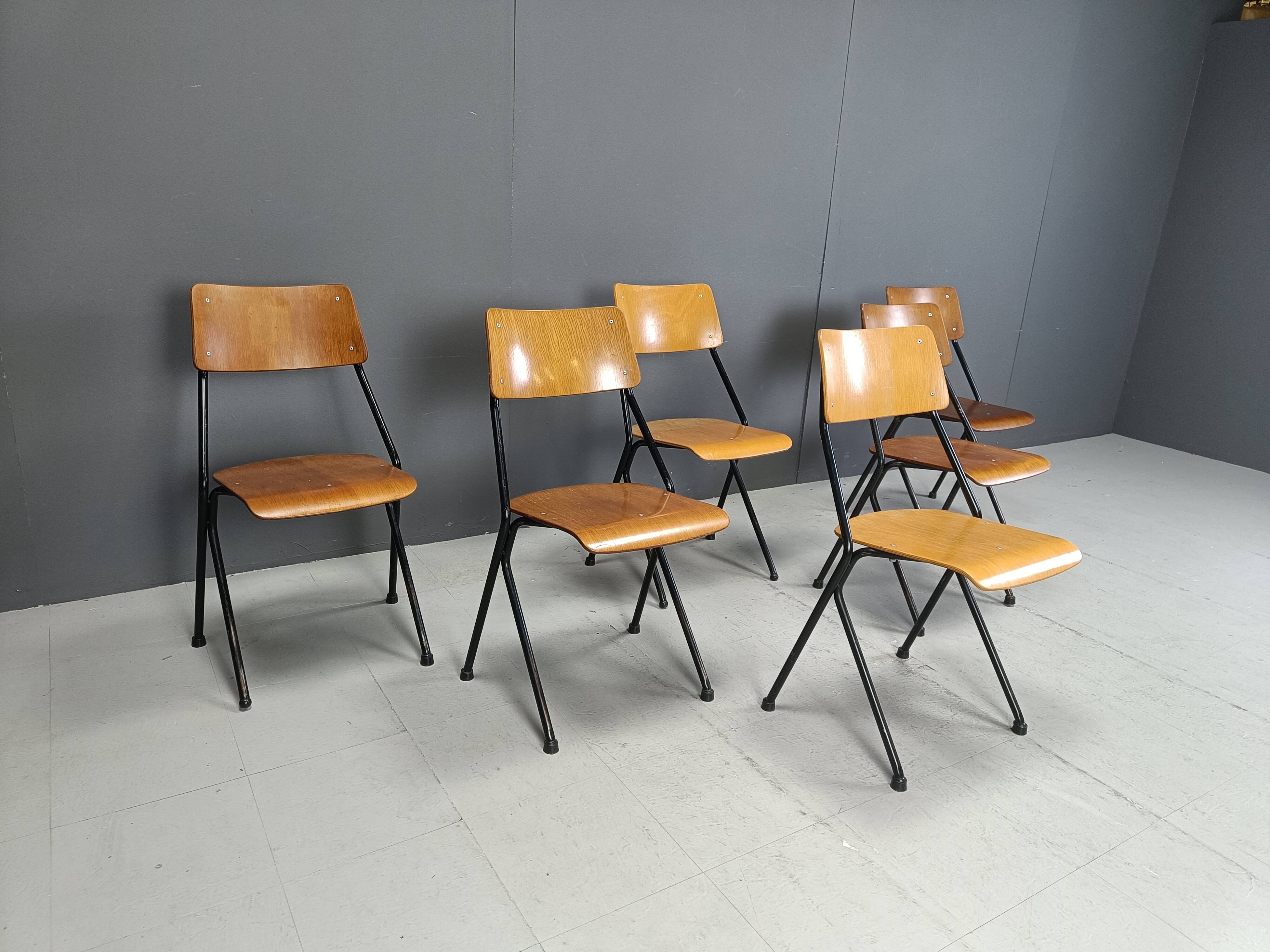 Post modern plywood dining chairs, 1970s