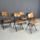 Post modern plywood dining chairs, 1970s