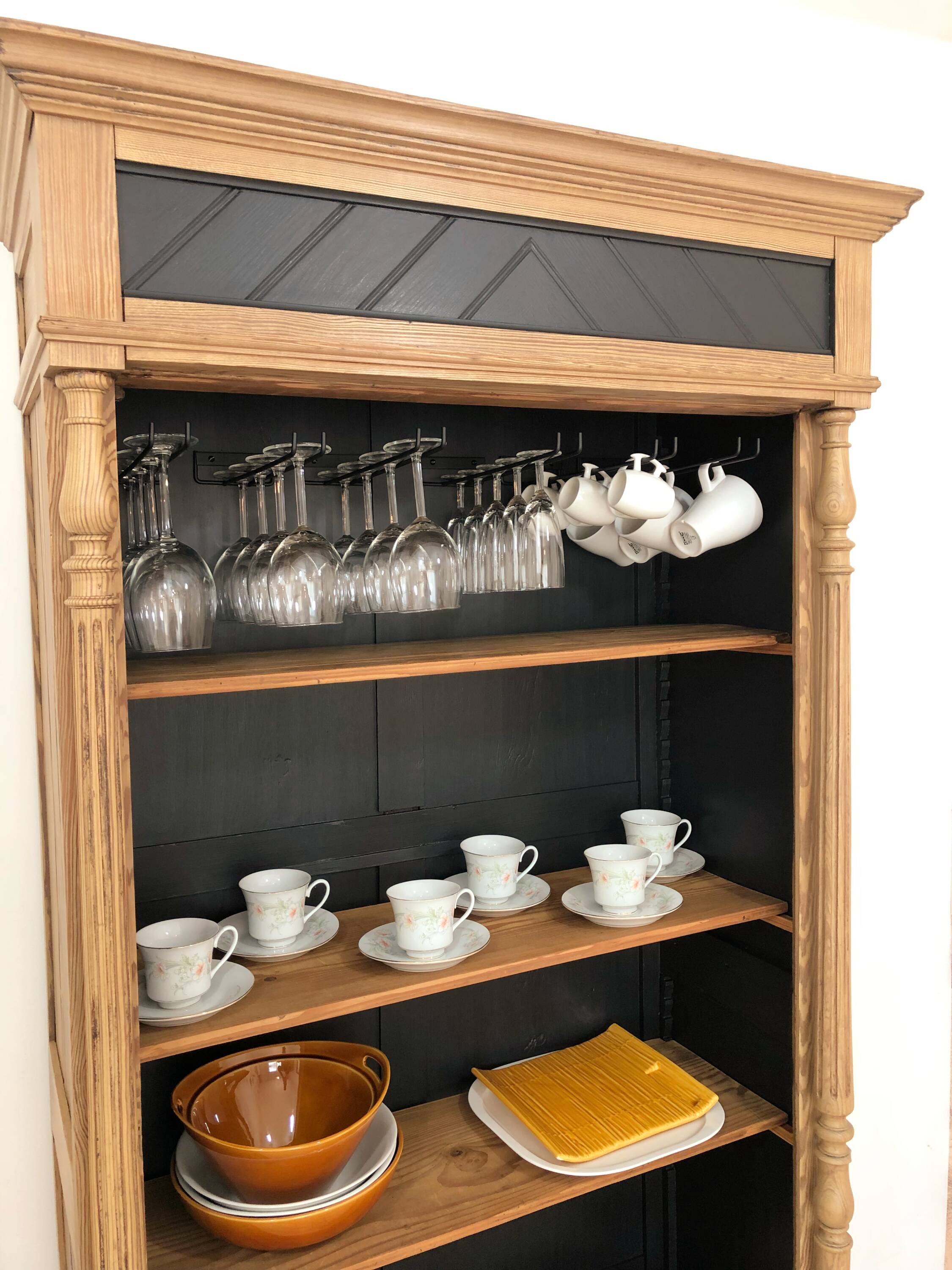 Late 19th/early 20th century solid pine dresser & wine cellar
