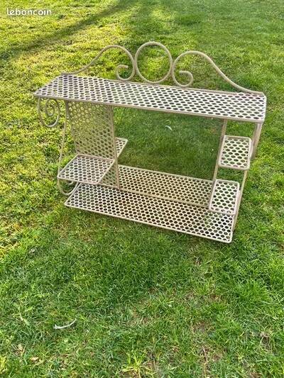 Vintage metal shelf with mirror