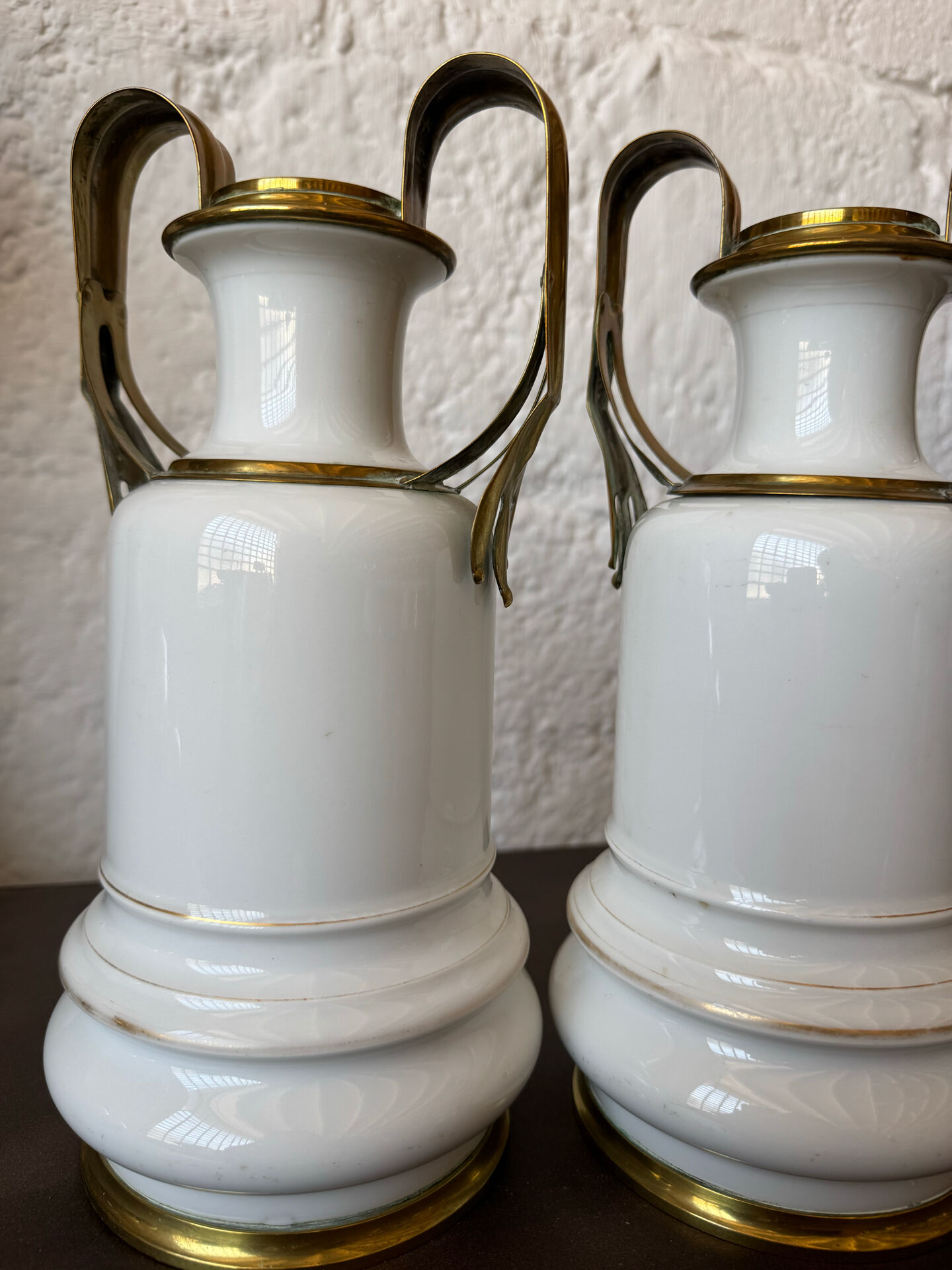 Old Paris porcelain vases from the 19th century