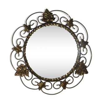 Miroir soleil oeil de sorcière 37cm des années 70