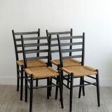 Four chairs made of paper rope