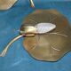 House florart pair wall lamps leaves nenuphar brass circa 1960