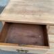 English stripped commode made of solid raw wood from the 19th century.