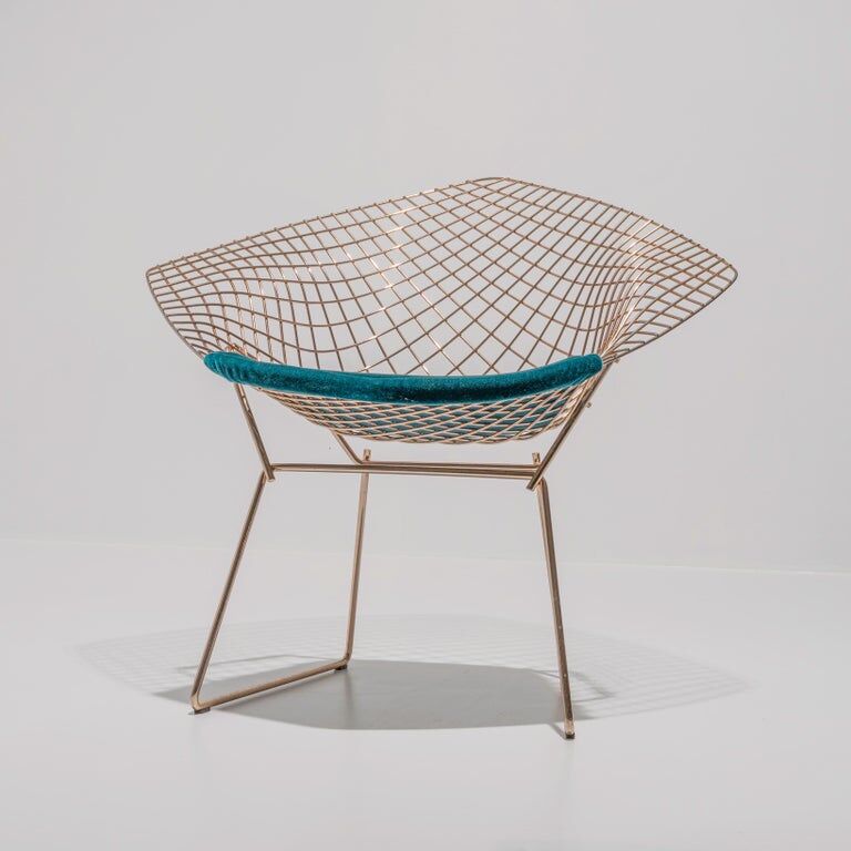 18K gold diamond chair Harry Bertoia for Knoll International USA