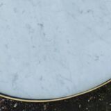 Table bouillotte ancienne avec plateau marbre style louis xvi