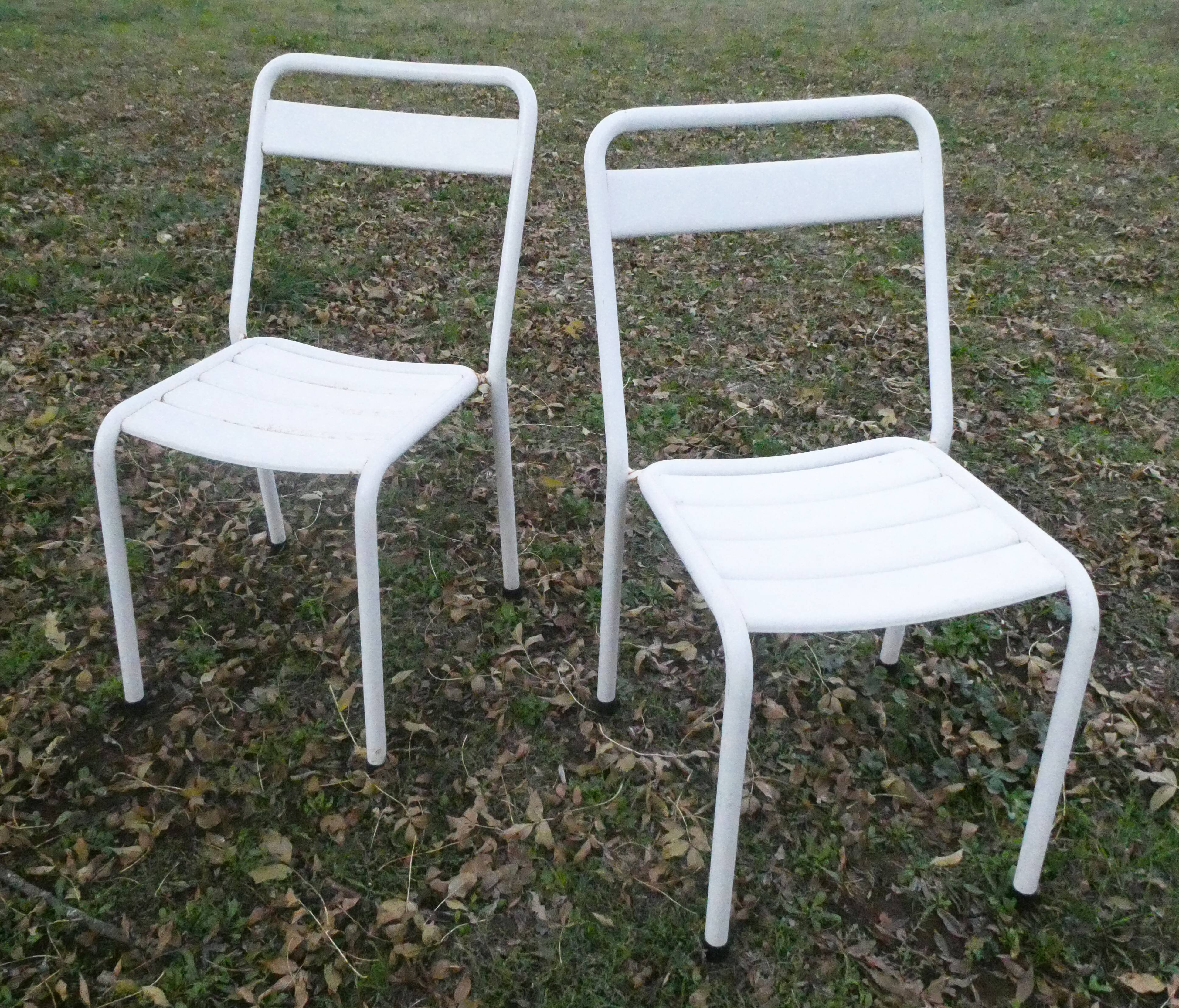 Duo of bistro style indus terrace chairs