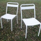 Duo of bistro style indus terrace chairs
