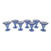 Coupes Ondulées Bleu Saphir La Rochère Vintage 80s0