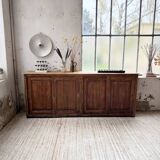 XL oak workshop sideboard with sliding doors from 1900