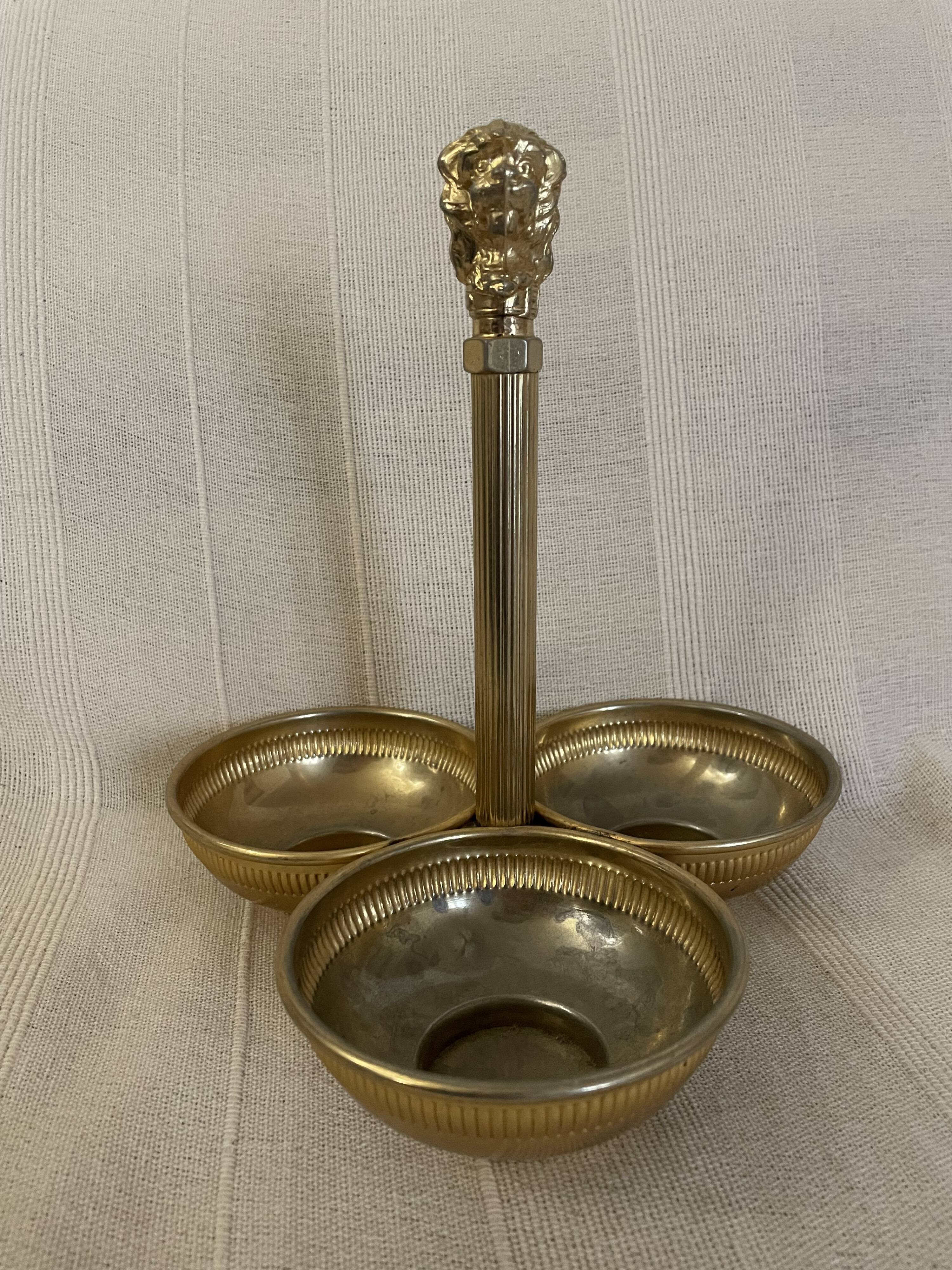 Vintage brass gold aperitif server