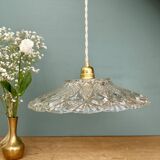 Vintage moulded glass pendant light - tableware collection -